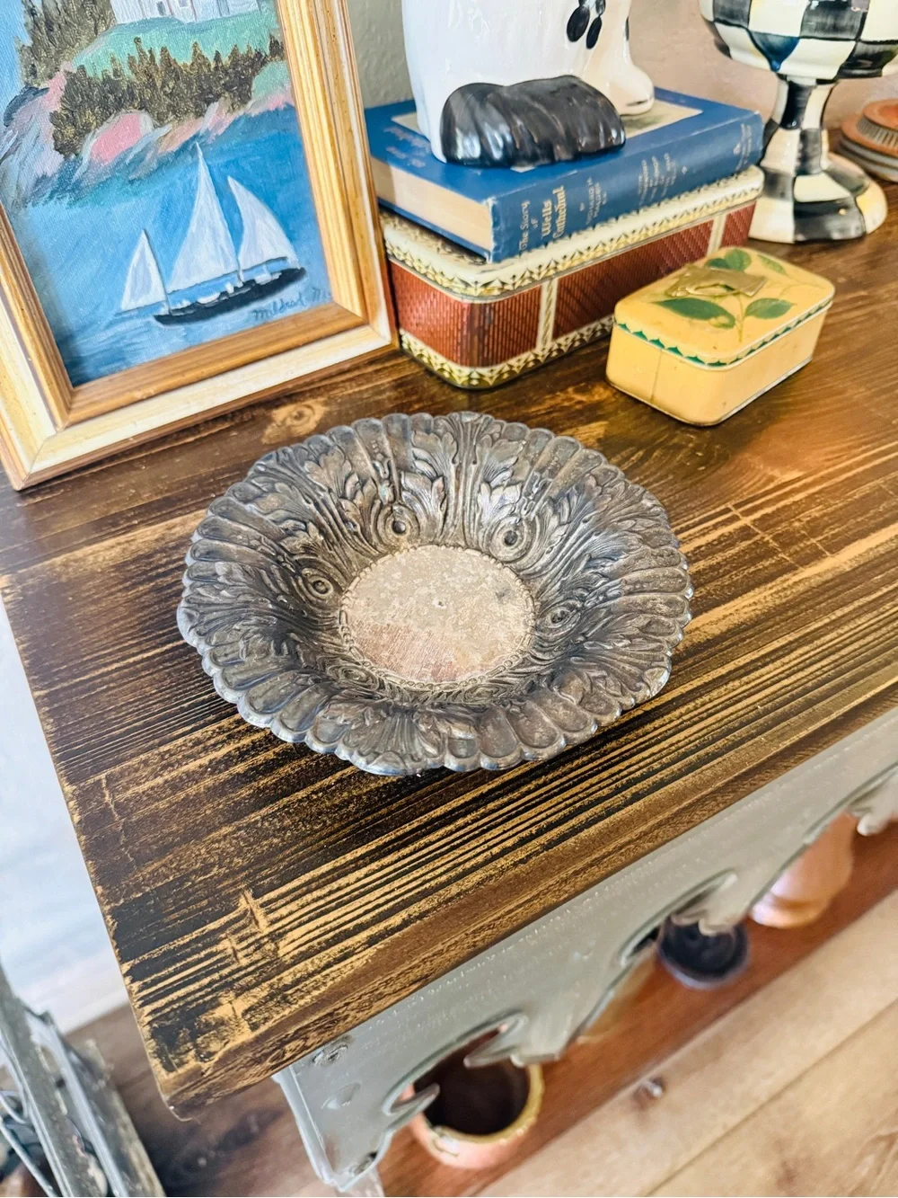 Vintage Towle Acanthus Leaf Bon Bon Dish – EP Silverplate – Model 4005